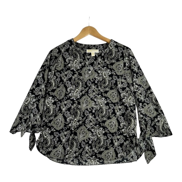 MICHAEL Michael Kors‎ Women's Green and Black Paisley Top Size Medium - Picture 1 of 6
